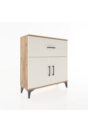 Arges Şifonyer Tek Raflı Tek Çekmeceli 2 Kapaklı 88x30x96 Çam-Aytaşı