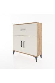 Arges Şifonyer Tek Raflı Tek Çekmeceli 2 Kapaklı 88x30x96 Çam-Aytaşı