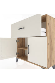 Arges Şifonyer Tek Raflı Tek Çekmeceli 2 Kapaklı 88x30x96 Çam-Aytaşı