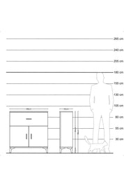 Arges Şifonyer Tek Raflı Tek Çekmeceli 2 Kapaklı 88x30x96 Çam-Aytaşı