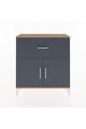 Arges Şifonyer Tek Raflı Tek Çekmeceli 2 Kapaklı 88x30x96 Çam-Antrasit
