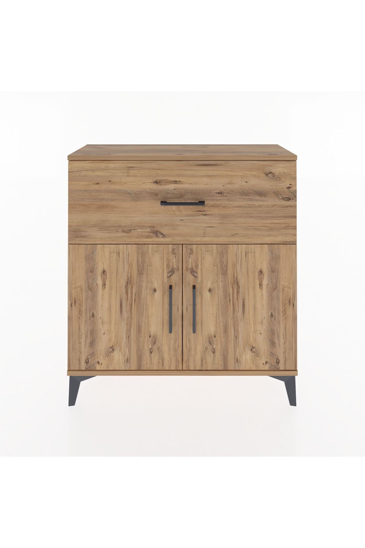 Arges Şifonyer Tek Raflı Tek Çekmeceli 2 Kapaklı 88x30x96 Çam-Çam