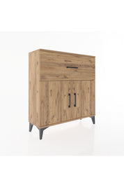 Arges Şifonyer Tek Raflı Tek Çekmeceli 2 Kapaklı 88x30x96 Çam-Çam