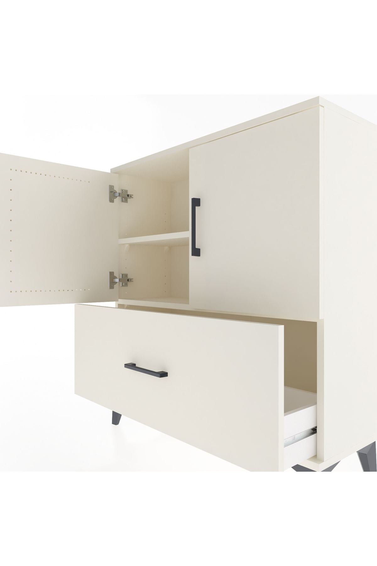 Arges Şifonyer 2 Raflı Tek Çekmeceli 2 Kapaklı 88x30x96 Aytaşı-Aytaşı
