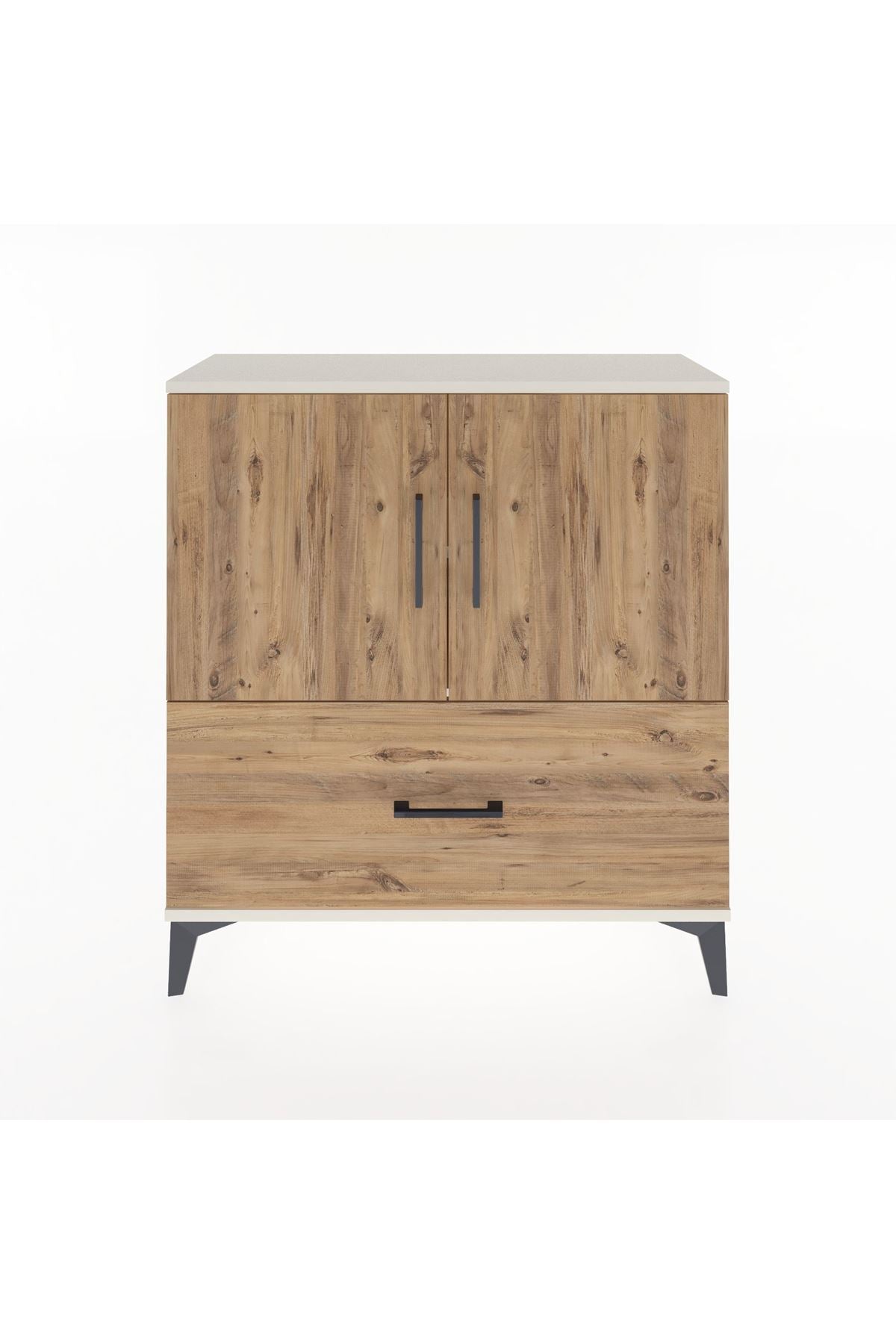 Arges Şifonyer 2 Raflı Tek Çekmeceli 2 Kapaklı 88x30x96 Aytaşı-Çam