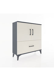 Arges Şifonyer 2 Raflı Tek Çekmeceli 2 Kapaklı 88x30x96 Antrasit-Aytaşı