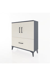 Arges Şifonyer 2 Raflı Tek Çekmeceli 2 Kapaklı 88x30x96 Antrasit-Aytaşı