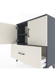 Arges Şifonyer 2 Raflı Tek Çekmeceli 2 Kapaklı 88x30x96 Antrasit-Aytaşı