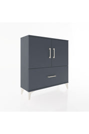 Arges Şifonyer 2 Raflı Tek Çekmeceli 2 Kapaklı 88x30x96 Antrasit-Antrasit