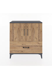 Arges Şifonyer 2 Raflı Tek Çekmeceli 2 Kapaklı 88x30x96 Antrasit-Çam