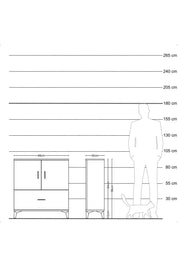 Arges Şifonyer 2 Raflı Tek Çekmeceli 2 Kapaklı 88x30x96 Antrasit-Çam