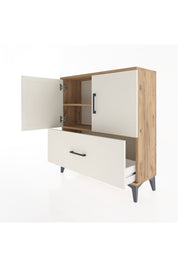 Arges Şifonyer 2 Raflı Tek Çekmeceli 2 Kapaklı 88x30x96 Çam-Aytaşı