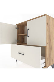 Arges Şifonyer 2 Raflı Tek Çekmeceli 2 Kapaklı 88x30x96 Çam-Aytaşı