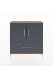 Arges Şifonyer 2 Raflı Tek Çekmeceli 2 Kapaklı 88x30x96 Çam-Antrasit