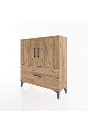 Arges Şifonyer 2 Raflı Tek Çekmeceli 2 Kapaklı 88x30x96 Çam-Çam