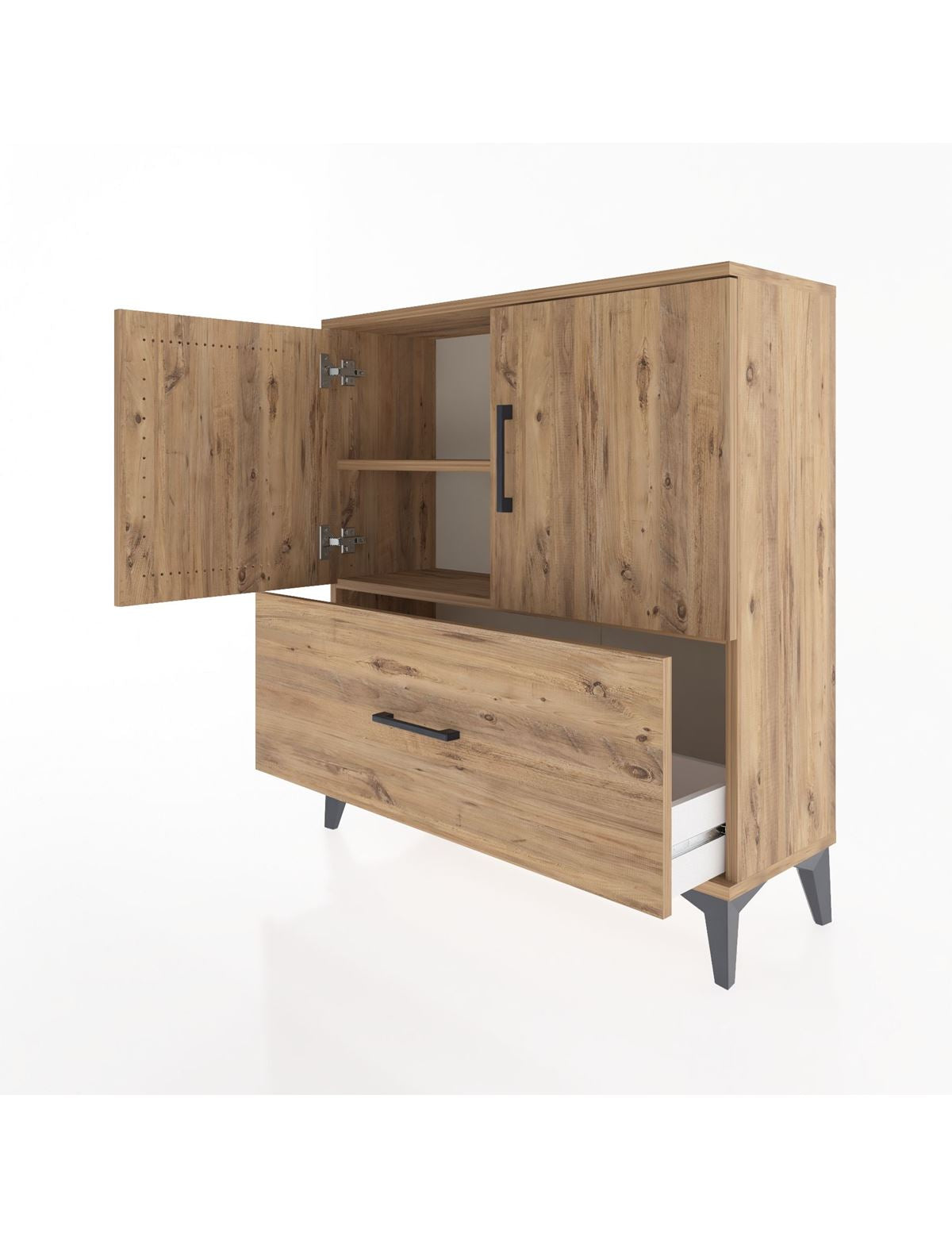 Arges Şifonyer 2 Raflı Tek Çekmeceli 2 Kapaklı 88x30x96 - S04M069V9A