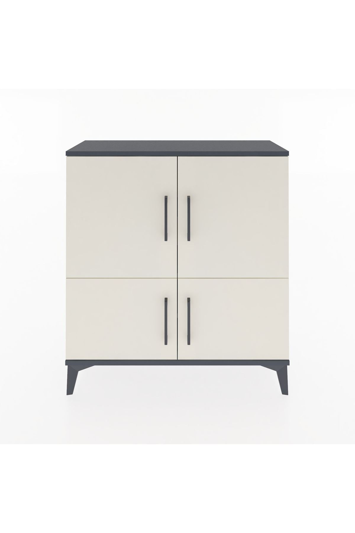 Arges Şifonyer 3 Raflı 4 Kapaklı 88x30x96 Antrasit-Aytaşı