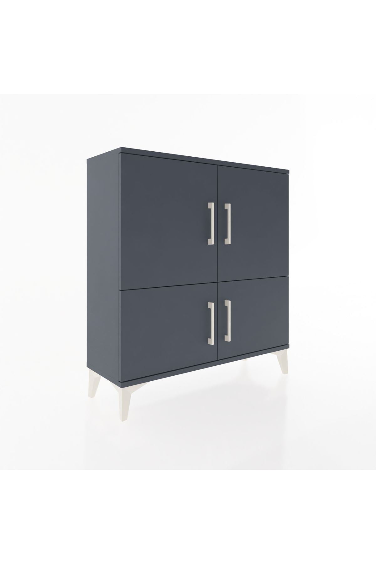 Arges Şifonyer 3 Raflı 4 Kapaklı 88x30x96 Antrasit-Antrasit