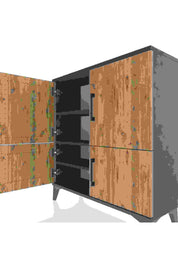 Arges Şifonyer 3 Raflı 4 Kapaklı 88x30x96 Antrasit-Çam