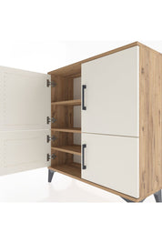 Arges Şifonyer 3 Raflı 4 Kapaklı 88x30x96 Çam-Aytaşı