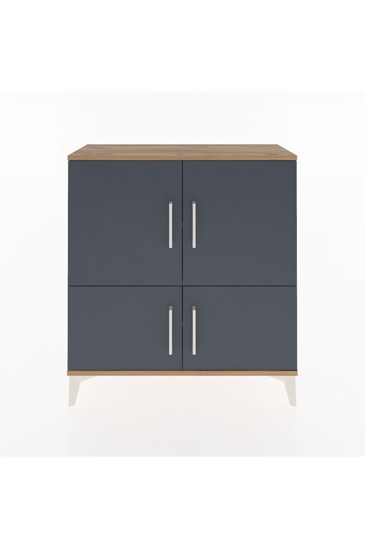 Arges Şifonyer 3 Raflı 4 Kapaklı 88x30x96 Çam-Antrasit