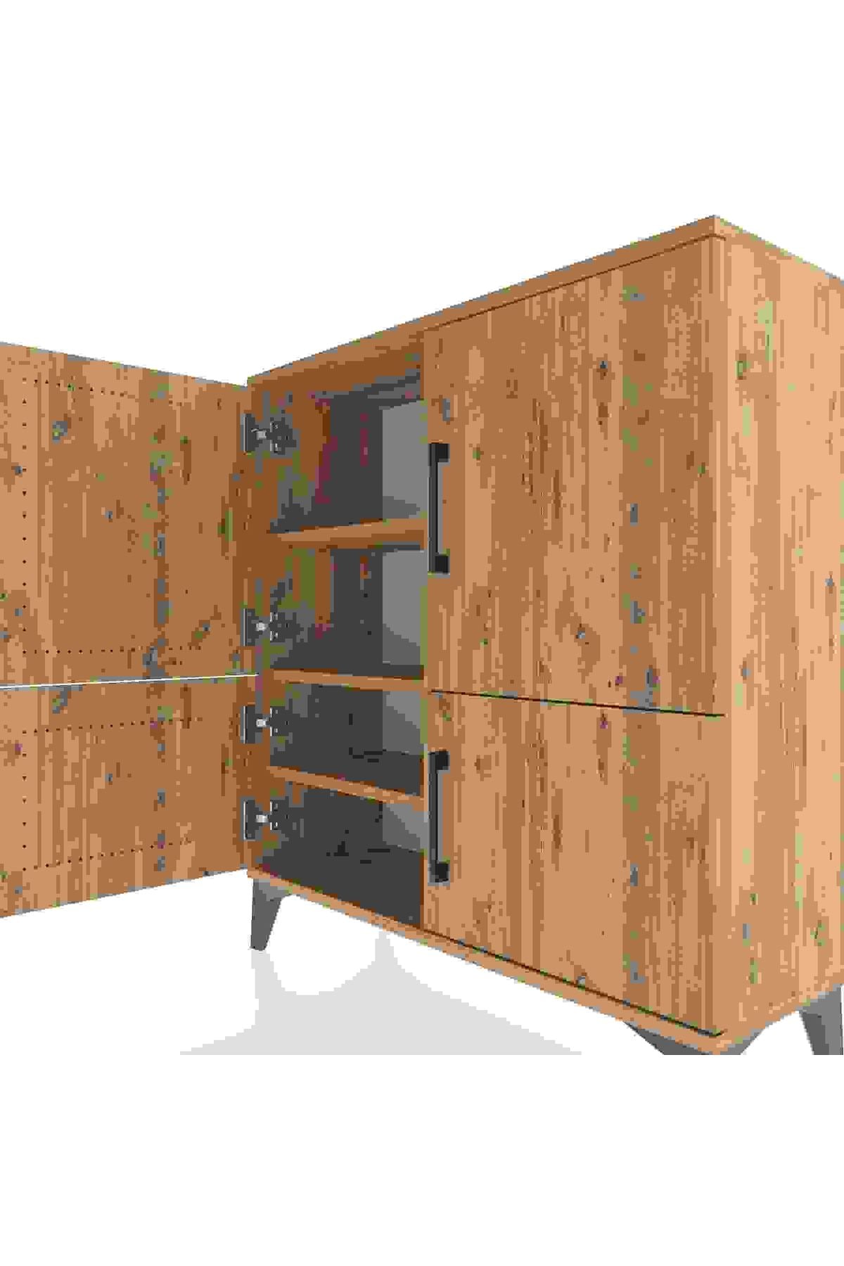 Arges Şifonyer 3 Raflı 4 Kapaklı 88x30x96 Çam-Çam