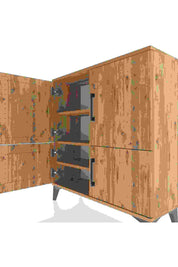 Arges Şifonyer 3 Raflı 4 Kapaklı 88x30x96 Çam-Çam