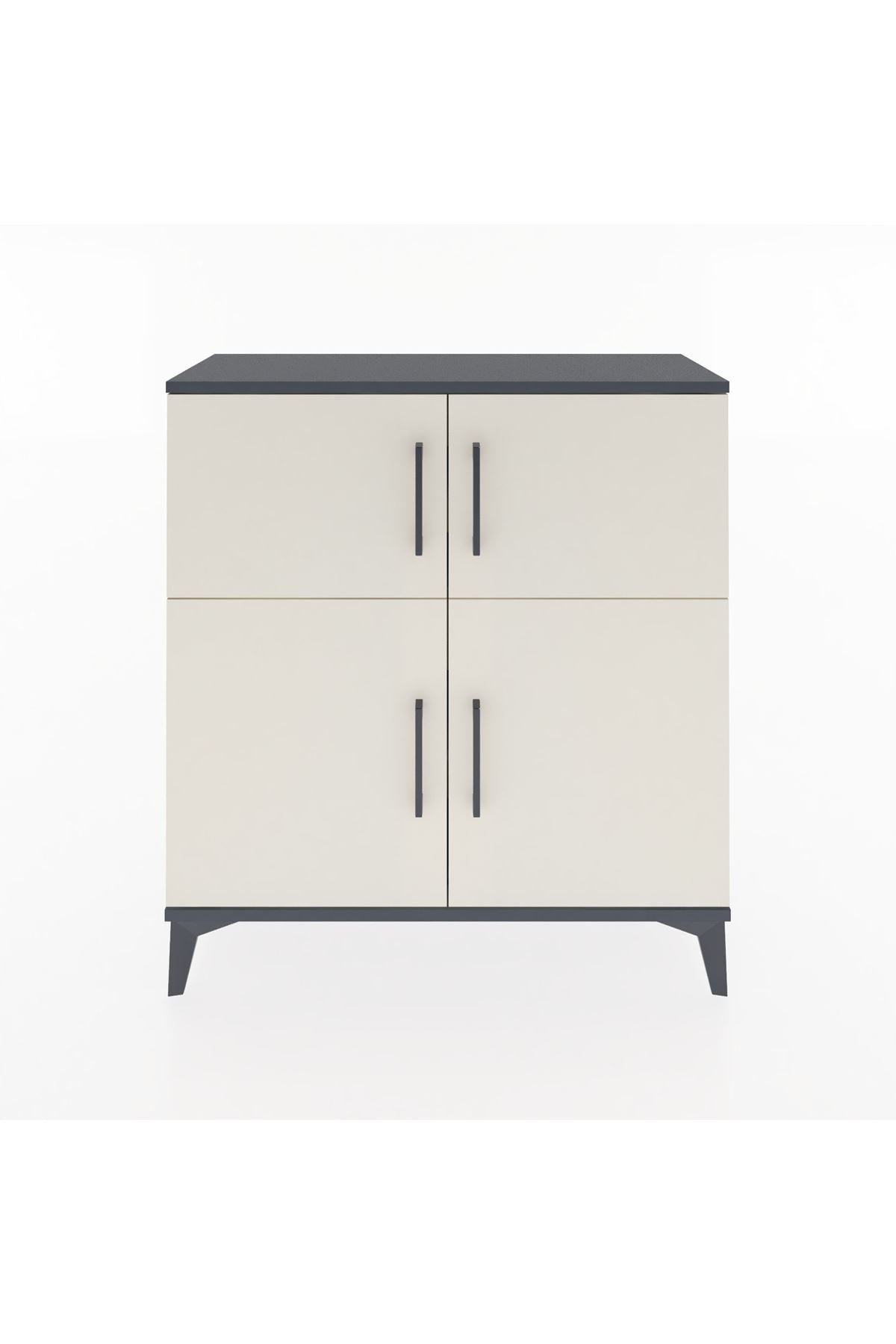 Arges Şifonyer 3 Raflı 4 Kapaklı 88x30x96 Antrasit-Aytaşı