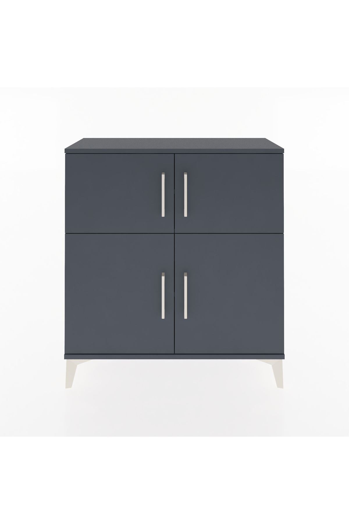 Arges Şifonyer 3 Raflı 4 Kapaklı 88x30x96 Antrasit-Antrasit