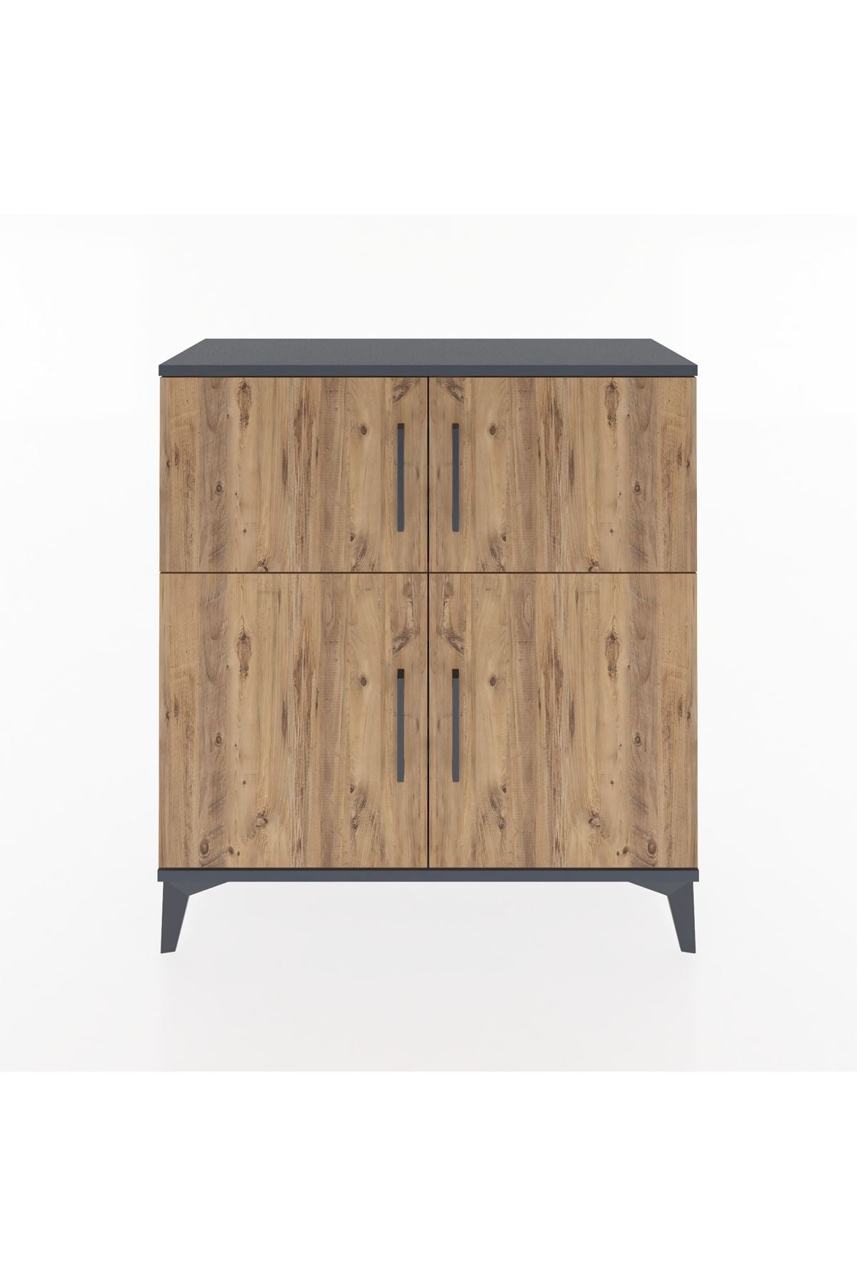 Arges Şifonyer 3 Raflı 4 Kapaklı 88x30x96 Antrasit-Çam