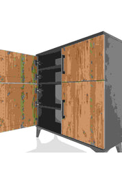 Arges Şifonyer 3 Raflı 4 Kapaklı 88x30x96 Antrasit-Çam