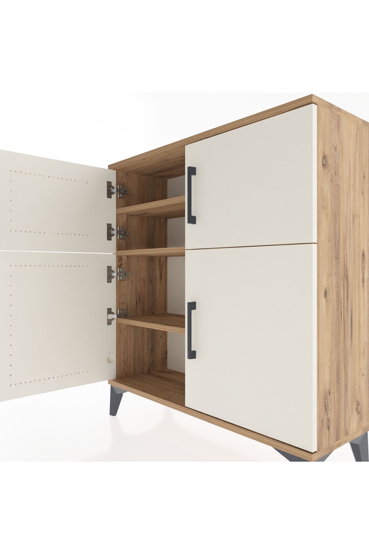 Arges Şifonyer 3 Raflı 4 Kapaklı 88x30x96 Çam-Aytaşı