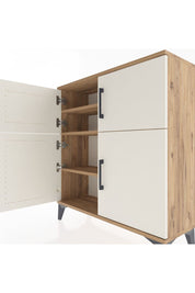 Arges Şifonyer 3 Raflı 4 Kapaklı 88x30x96 Çam-Aytaşı