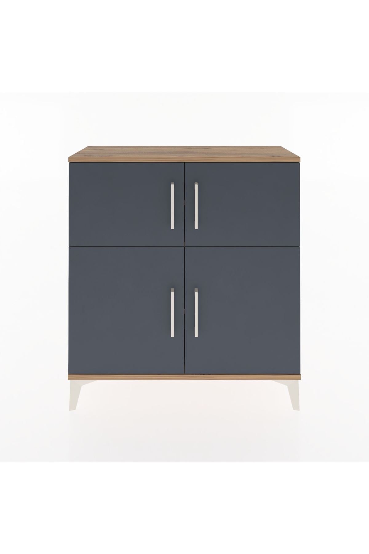 Arges Şifonyer 3 Raflı 4 Kapaklı 88x30x96 Çam-Antrasit