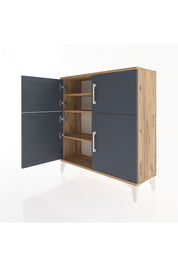 Arges Şifonyer 3 Raflı 4 Kapaklı 88x30x96 Çam-Antrasit