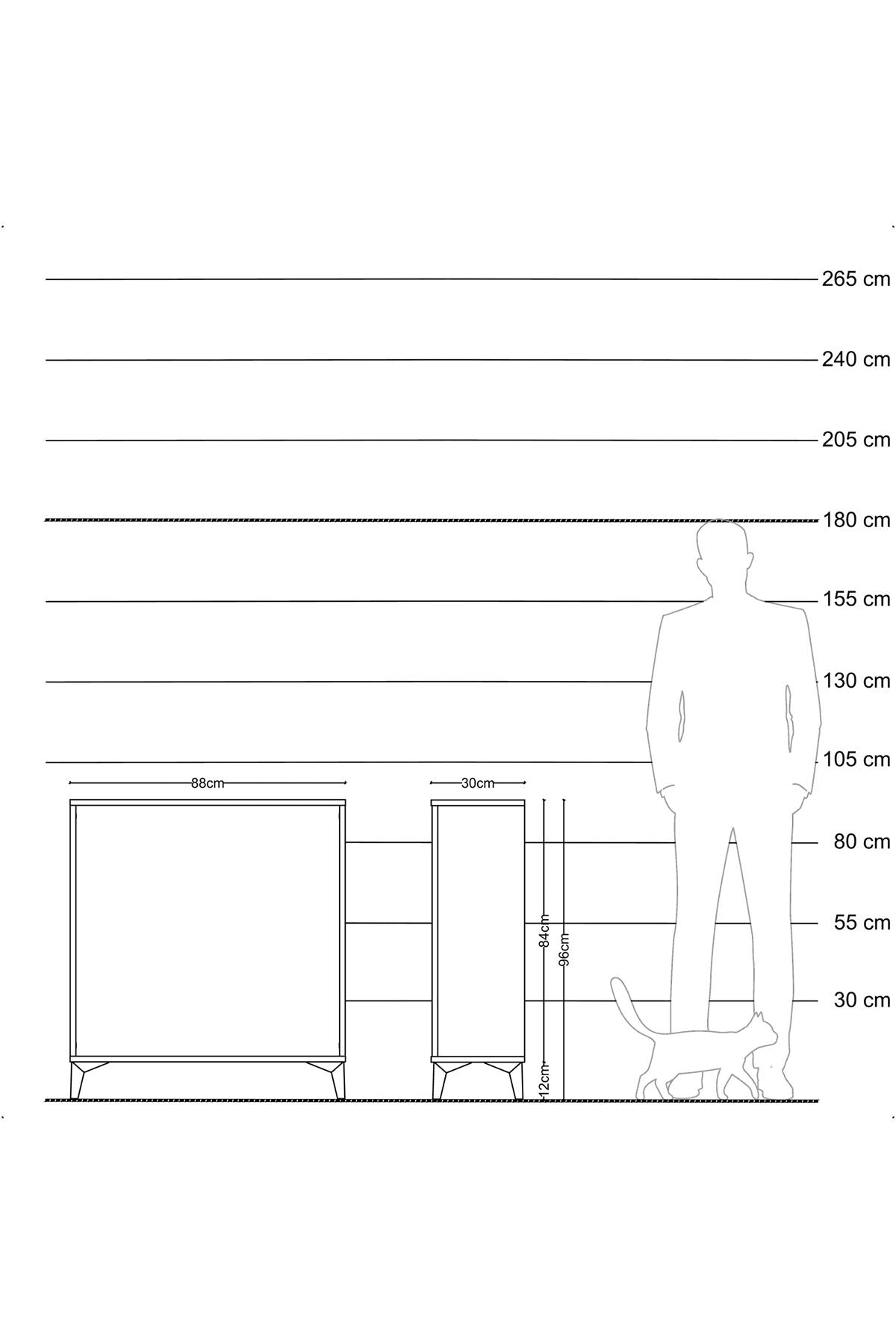 Arges Şifonyer 88x30x96 Çam-Çam