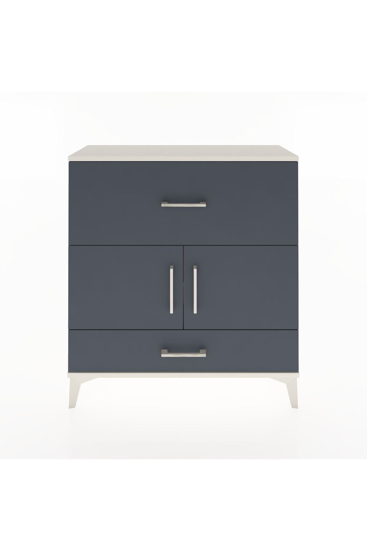 Arges Şifonyer 2 Raflı 2 Çekmeceli 2 Kapaklı 88x30x96 Aytaşı-Antrasit