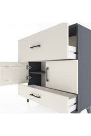 Arges Şifonyer 2 Raflı 2 Çekmeceli 2 Kapaklı 88x30x96 Antrasit-Aytaşı