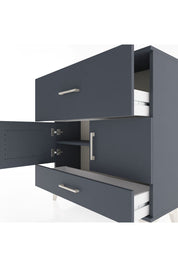 Arges Şifonyer 2 Raflı 2 Çekmeceli 2 Kapaklı 88x30x96 Antrasit-Antrasit