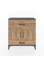 Arges Şifonyer 2 Raflı 2 Çekmeceli 2 Kapaklı 88x30x96 Antrasit-Çam