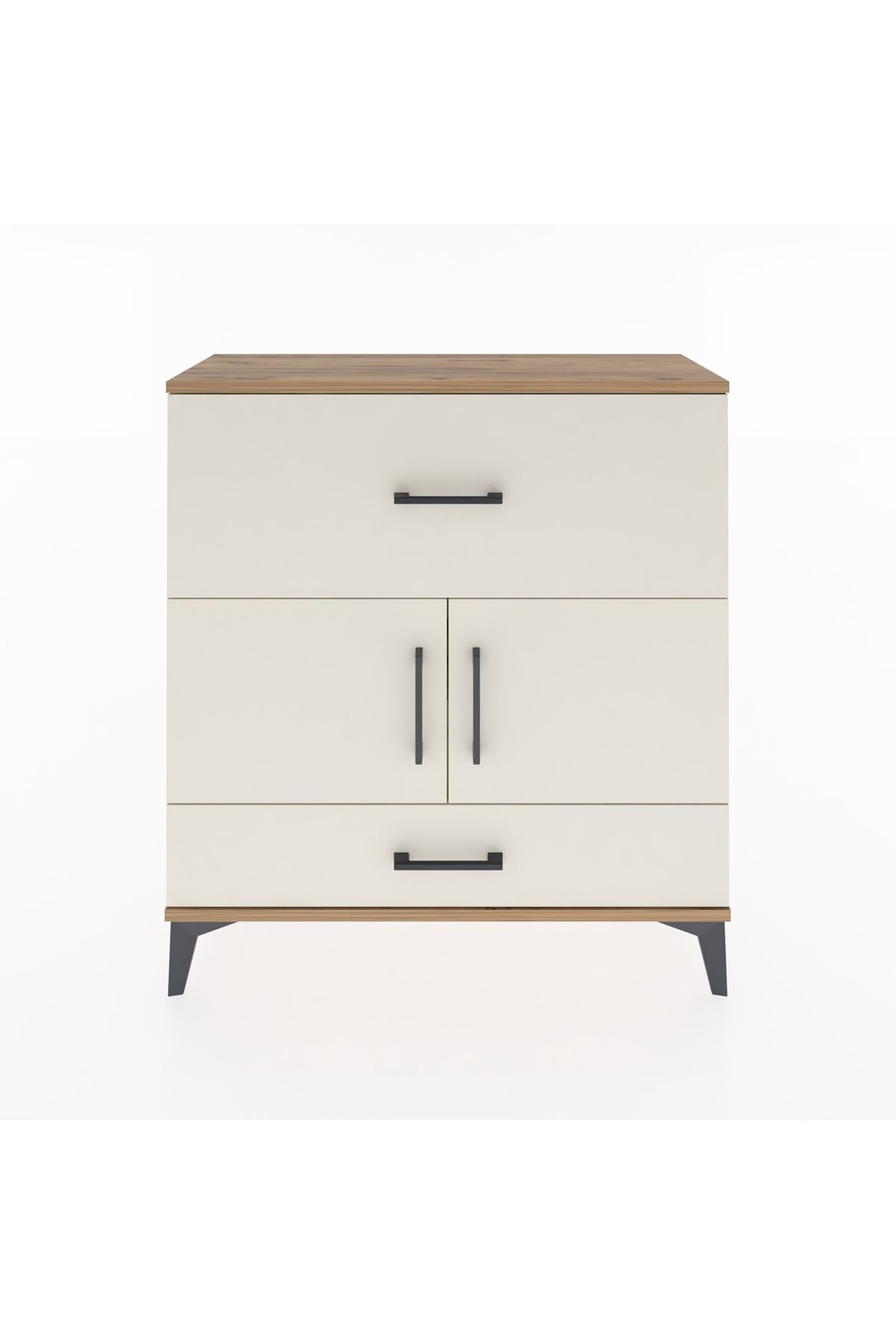 Arges Şifonyer 2 Raflı 2 Çekmeceli 2 Kapaklı 88x30x96 Çam-Aytaşı