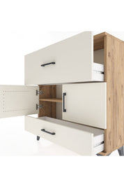 Arges Şifonyer 2 Raflı 2 Çekmeceli 2 Kapaklı 88x30x96 Çam-Aytaşı