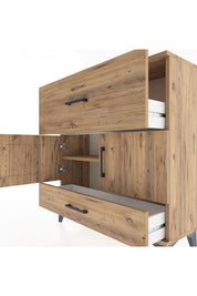 Arges Şifonyer 2 Raflı 2 Çekmeceli 2 Kapaklı 88x30x96 Çam-Çam