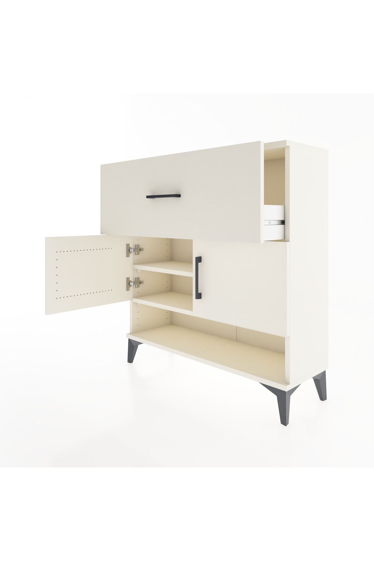 Arges Şifonyer 2 Raflı Tek Çekmeceli 2 Kapaklı 88x30x96 Aytaşı-Aytaşı