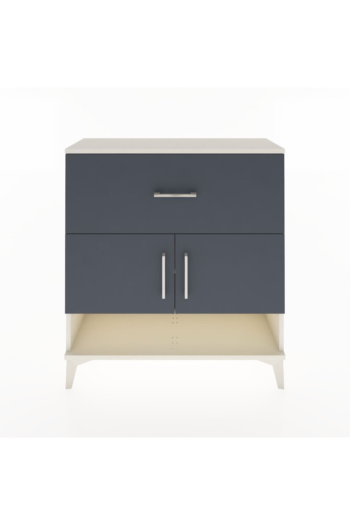 Arges Şifonyer 2 Raflı Tek Çekmeceli 2 Kapaklı 88x30x96 Aytaşı-Antrasit