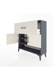 Arges Şifonyer 2 Raflı Tek Çekmeceli 2 Kapaklı 88x30x96 Antrasit-Aytaşı