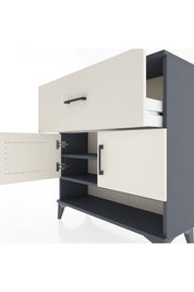 Arges Şifonyer 2 Raflı Tek Çekmeceli 2 Kapaklı 88x30x96 Antrasit-Aytaşı