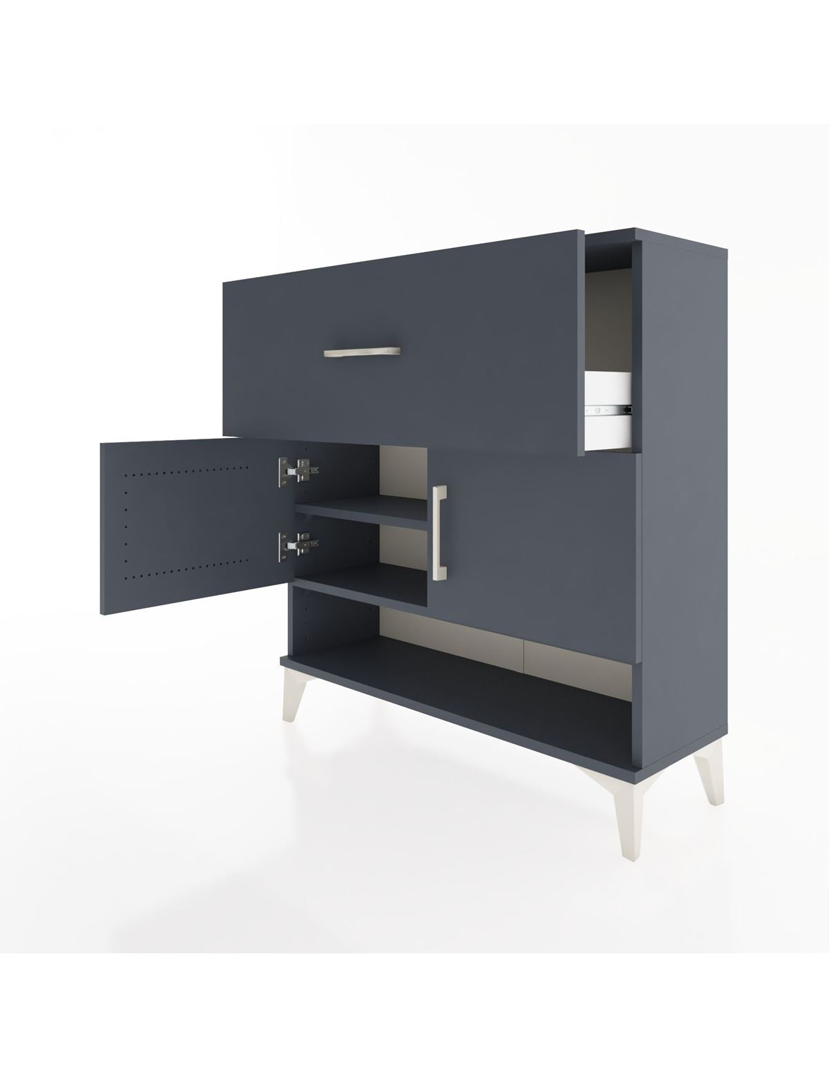 Arges Şifonyer 2 Raflı Tek Çekmeceli 2 Kapaklı 88x30x96 - S04M050V5A