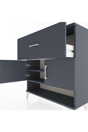 Arges Şifonyer 2 Raflı Tek Çekmeceli 2 Kapaklı 88x30x96 Antrasit-Antrasit