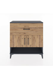 Arges Şifonyer 2 Raflı Tek Çekmeceli 2 Kapaklı 88x30x96 Antrasit-Çam